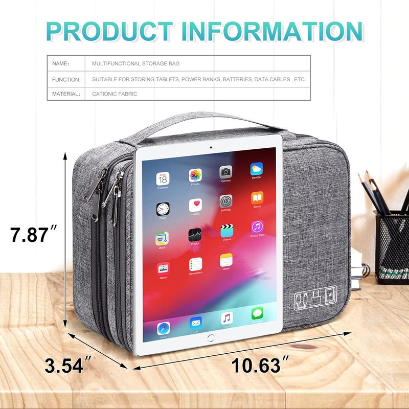 CILLA Electronics Organizer Travel, Travel Cord Organizer Case, Compact Electronics Accessories Bag for Cable, Cord, Charger, Phone - Image 5